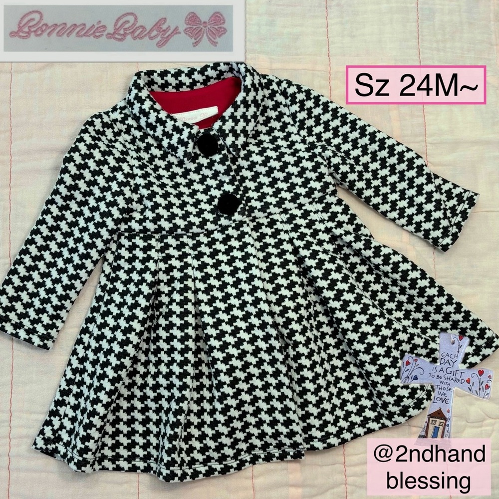 Bonnie Baby Classic Houndstooth Pea Coat